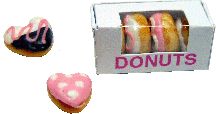 Dollhouse Miniature Heart Berry Custard Cake by Bright deLights & gift bag 1:12 