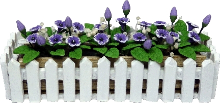 (image for) Purple Cup Flowers In Picket Fence Planter