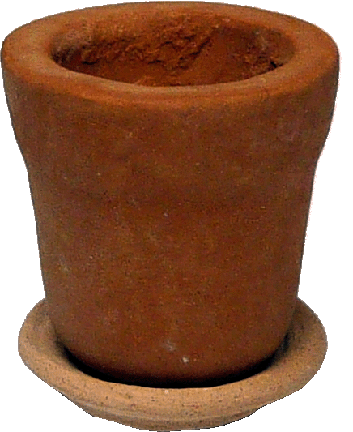 Small Clay Pot w/ Saucer