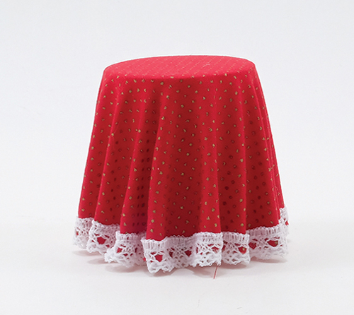 (image for) Red Mini Dot Skirted Table