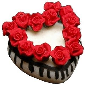 Rose Decorated Heart Cake