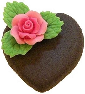Chocolate Heart Cake with Rose
