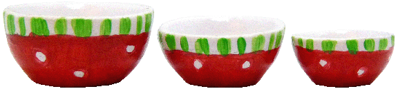 Ceramic Christmas Bowl Set 3pc