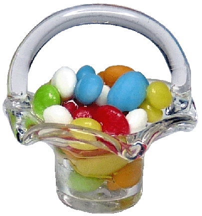 Glass Basket Filled with Eggs