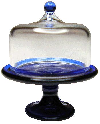 Blue Cake Plate with Cover