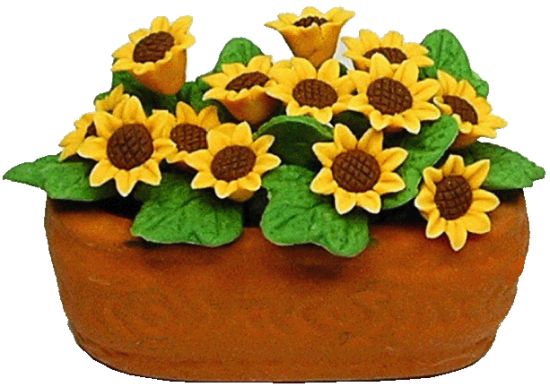 (image for) Sunflowers in Clay Planter
