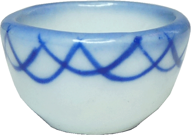 Blue Trim Ceramic Bowl