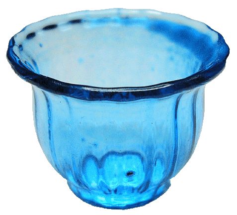 Crystal Blue Glass Flared Bowl