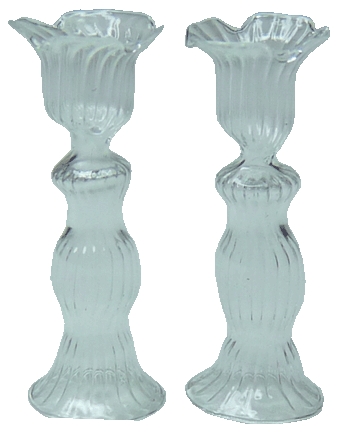 Glass Candlesticks Set of 2