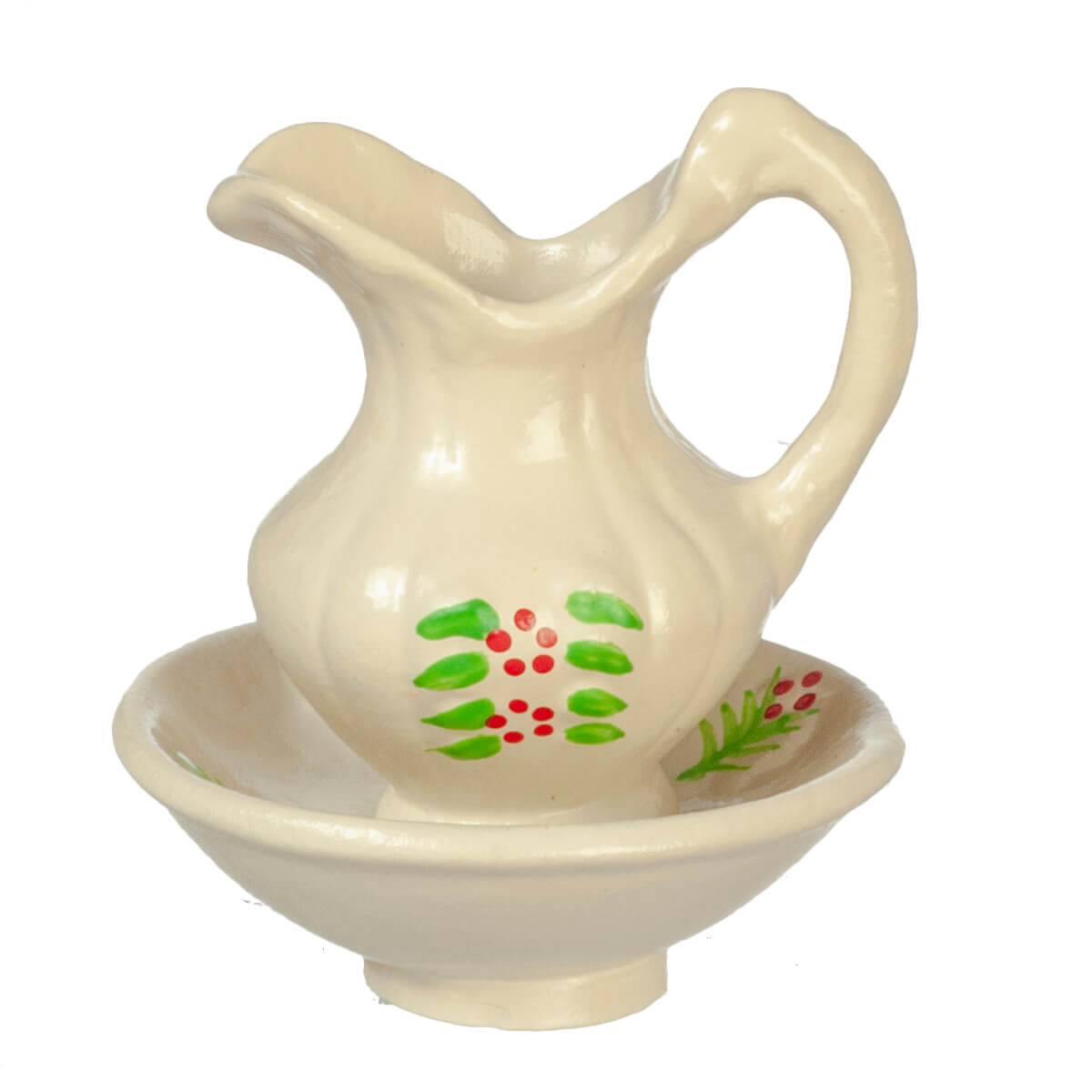 Floral Pitcher & Bowl Set Dry Sink - Cream
