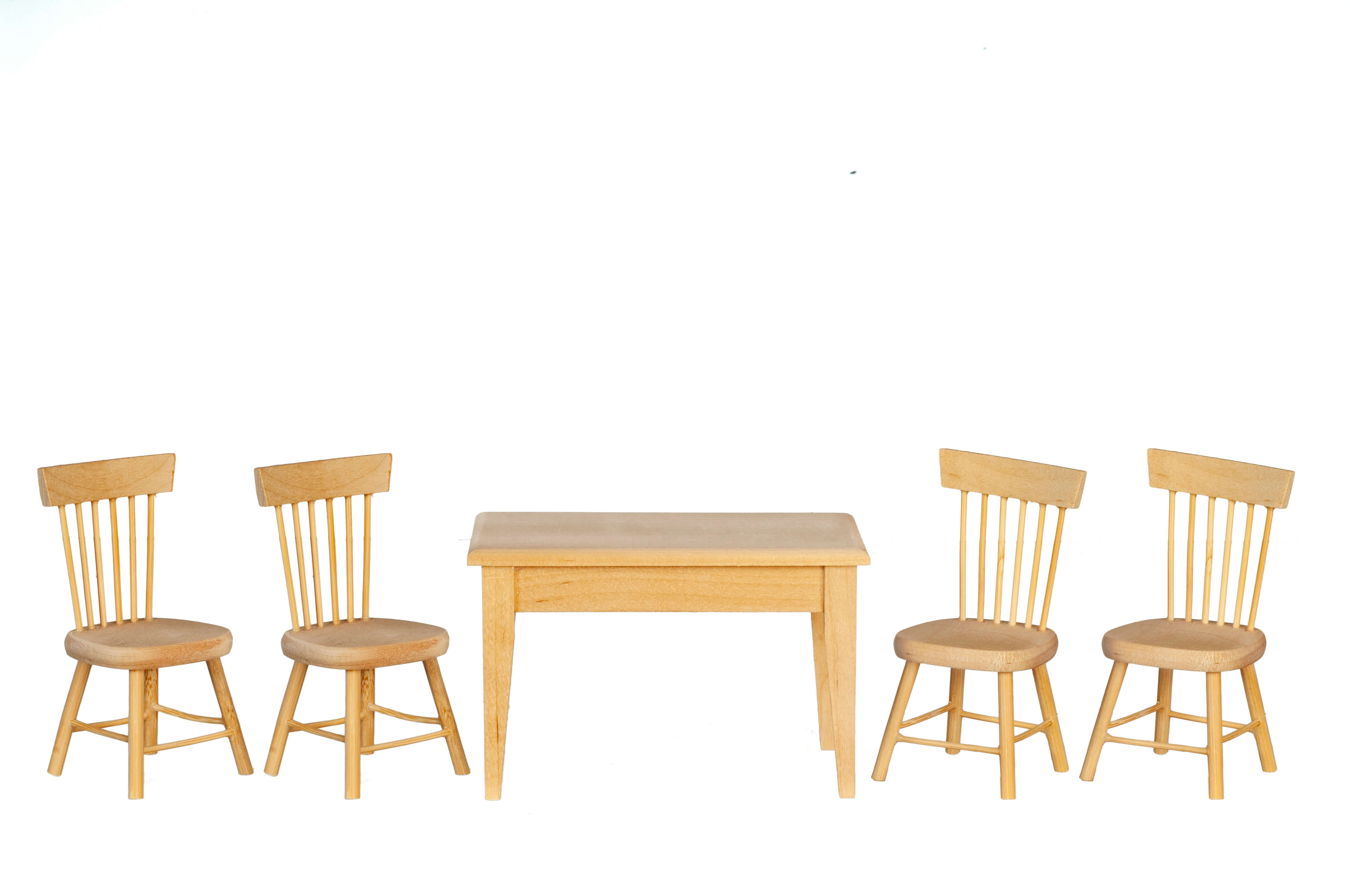 Rectangular Dining Table & Chairs - Unfinished - 5pc