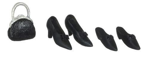 Black Ladies Shoes 2 Pair w/ Purse