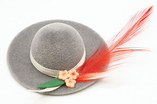 (image for) Gray Womens Fancy Hat w/ Feather