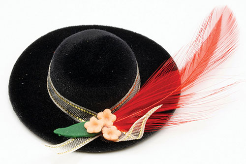 (image for) Black Womens Fancy Hat w/ Feather