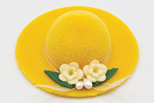 (image for) Yellow Womens Sunday Hat w/ Flowers