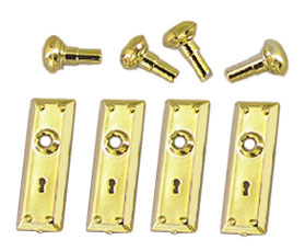 Door Hardware Gold w/ 4 Knobs & 4 Plates