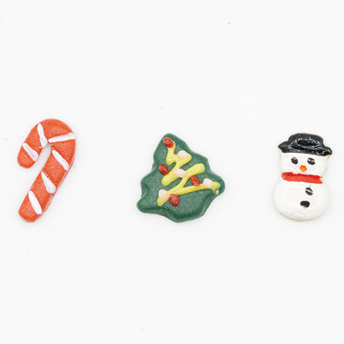 (image for) Snowman, Christmas Tree, Candy Cane Cookie Set