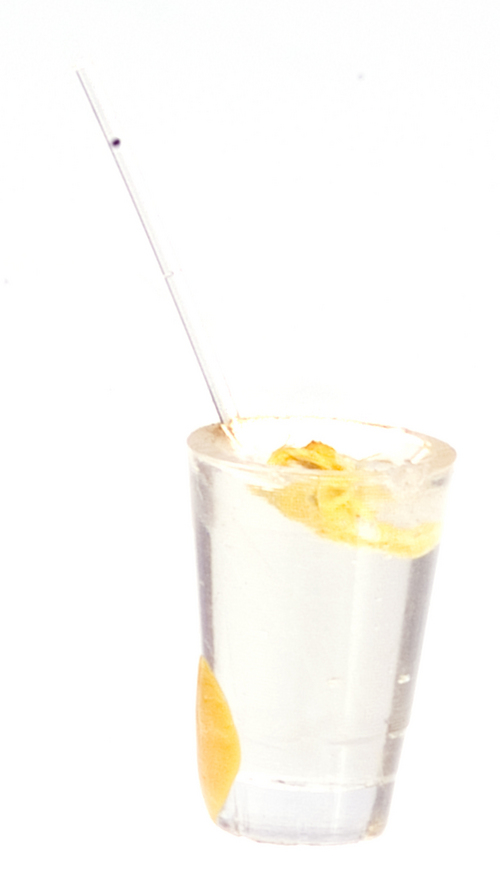 Glass of Water w/ Lemon & Straw