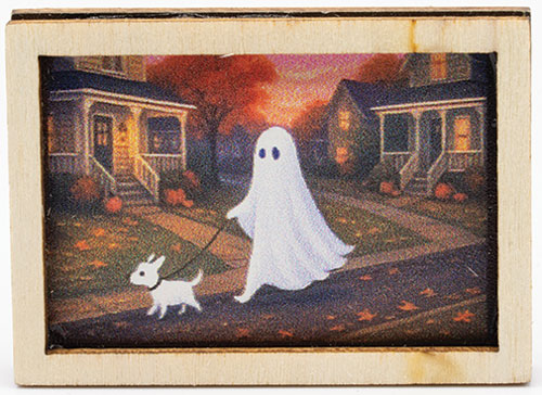 (image for) Ghost Walking a Dog - Framed Picture
