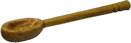 Wooden Spoon w/Scroll Handle