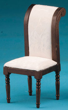 Deco Style Side Chair Fabric Upholstered - Walnut