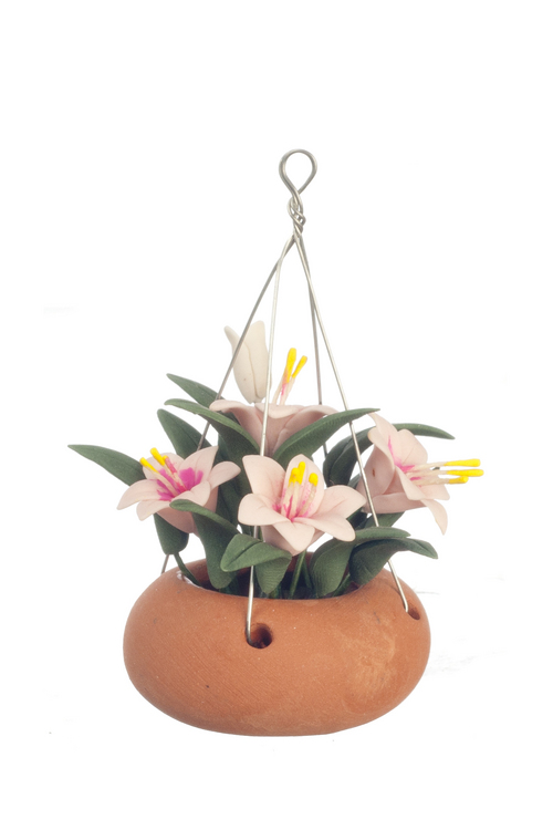 Pink Lilies Hanging Plant