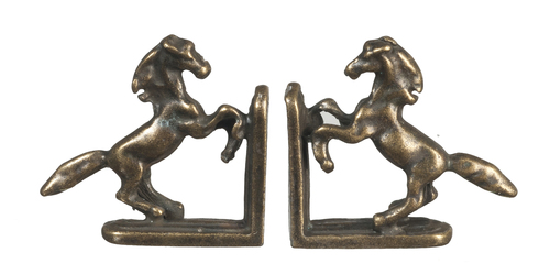 Antique Brass Horse Bookends Set