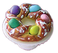 Easter Bread Ring on Stand