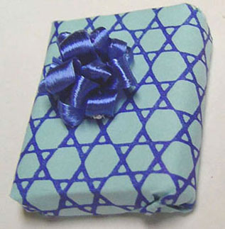 Wrapped Star Paper Gift Blue