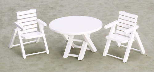 (image for) 3pc Table & Chair Set - White