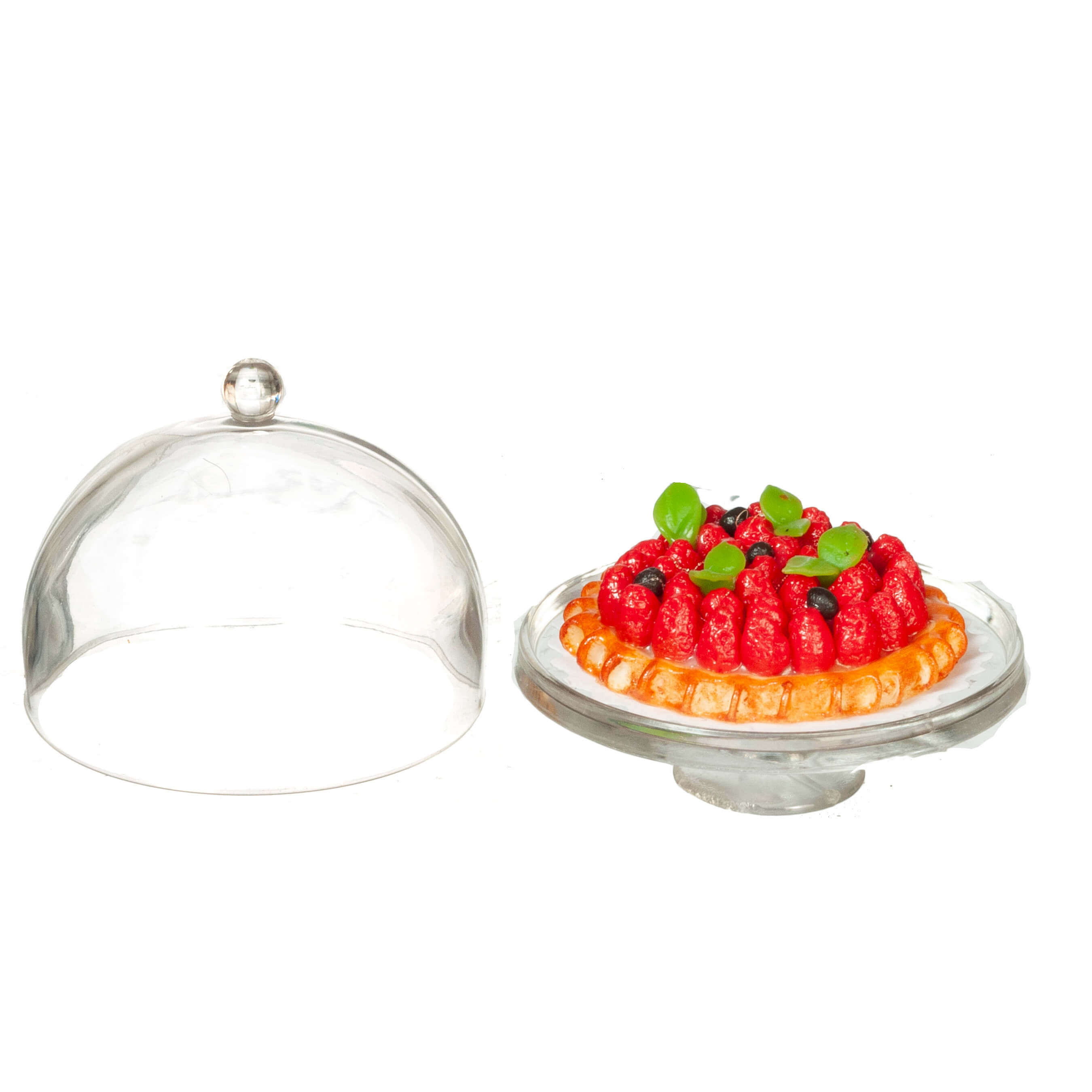 Fruit Tart on Glass Domed Stand