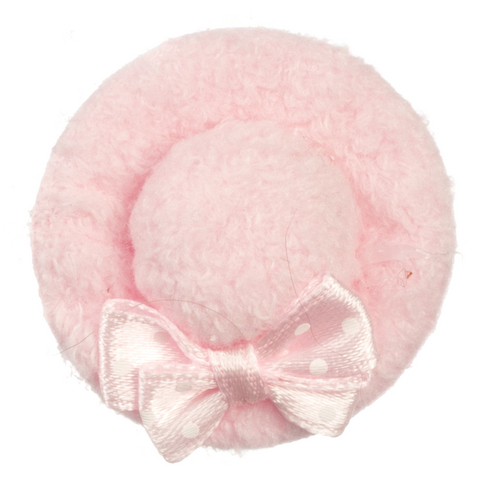Velvet Hat w/ Bow - Pink