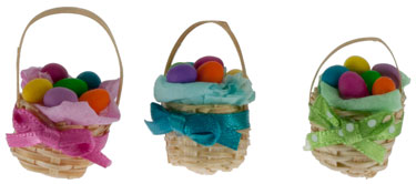 Easter Basket w/ Eggs Assorted Colors