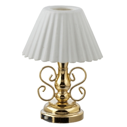 LED Ornate table Lamp w/ Plastic Fluted Shade