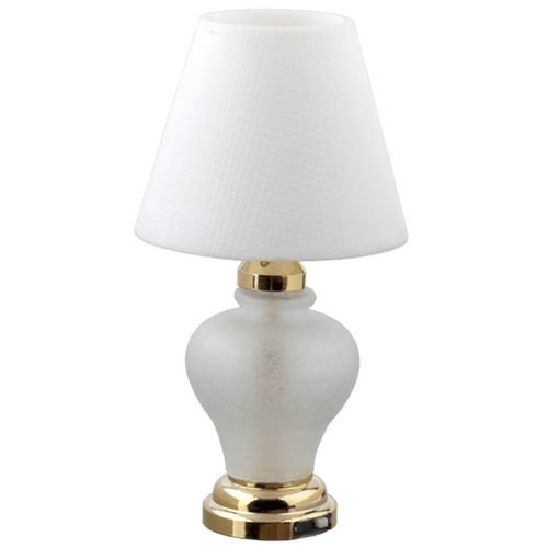 LED White Glass Table Lamp