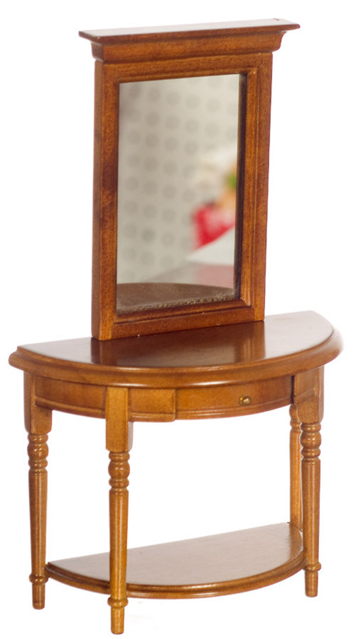 Walnut Hall Table & Mirror