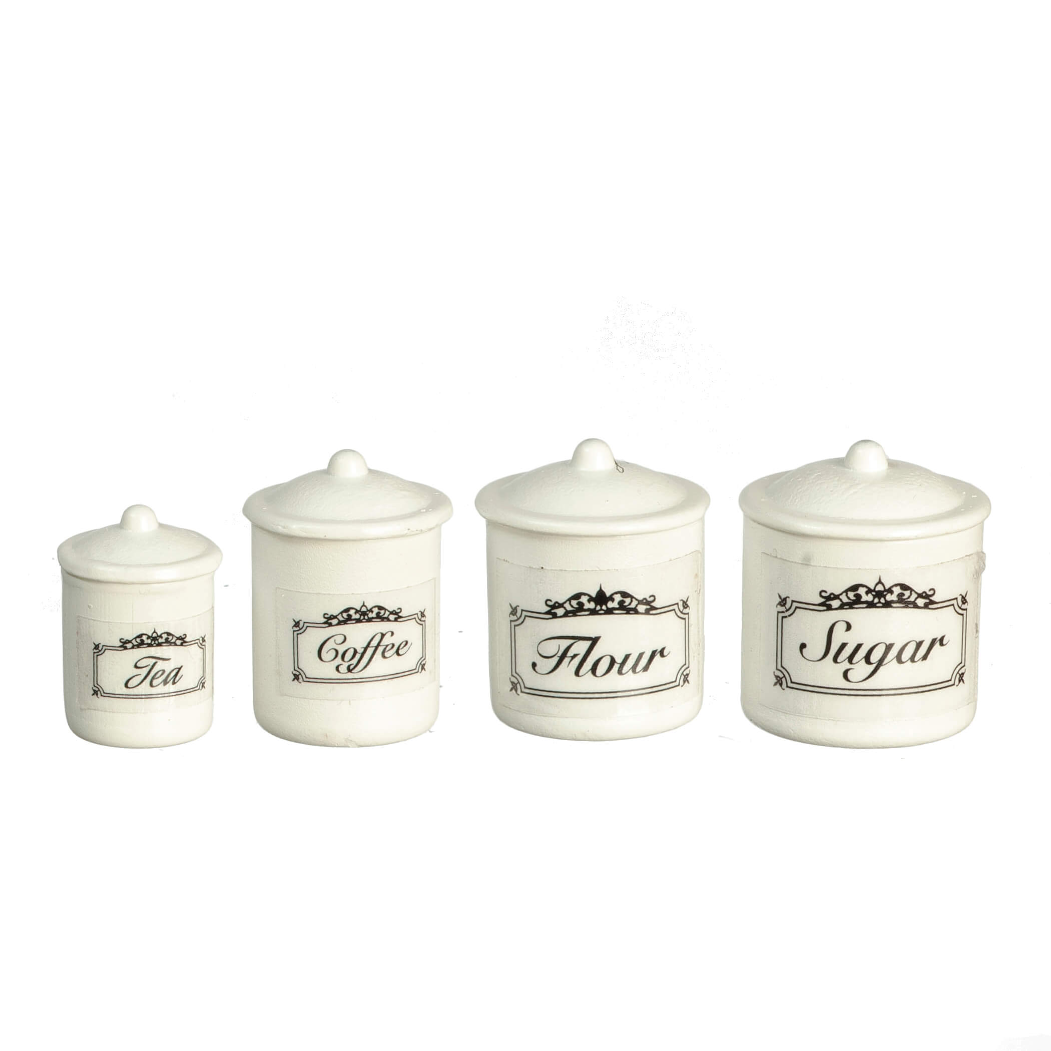 4pc Canister Set w/ Lids White