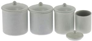 4pc Canister Set w/ Lids - White