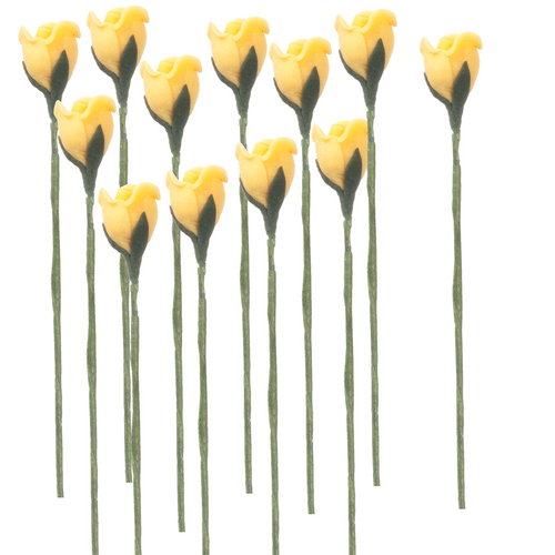 1/2in Scale 1dz Yellow Rose Stems