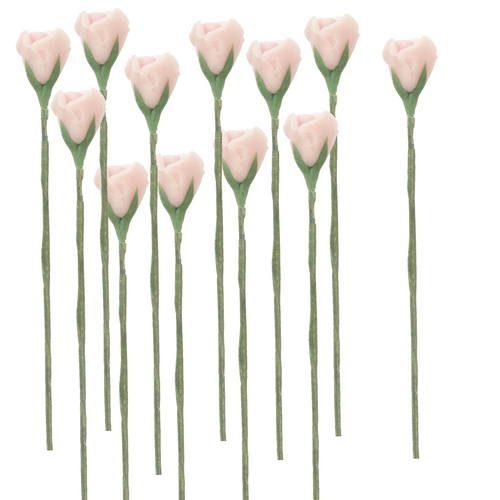 1/2in Scale 1dz Light Pink Rose Stems