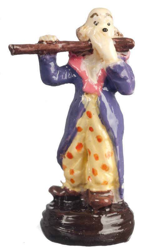 Clown w/ Flute Figurine on Base