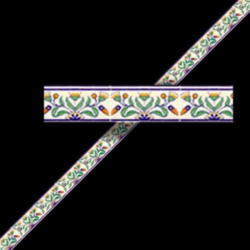(image for) 1/2in Scale Faux Floral Tile Wallpaper Border Sheet