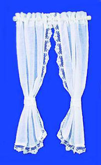 Curtain Tie Back White Ruffled Sheer