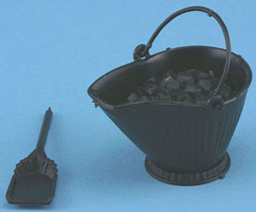Coal Scuttle w/ Coal & Shovel Kit