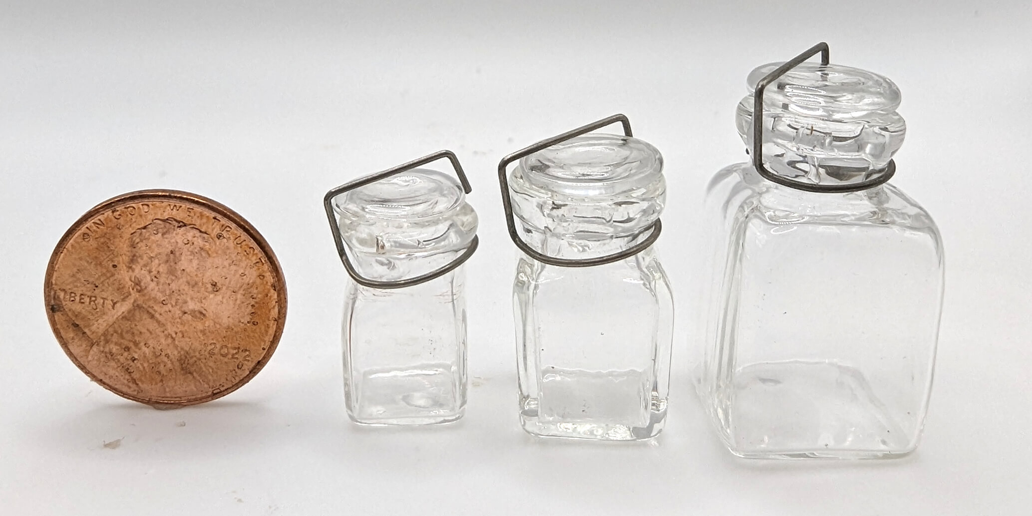 3 Clear Glass Square Canning Jars