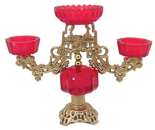 Epergne w/ Red Bowls