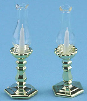 Polished Gold Candlesticks Pair