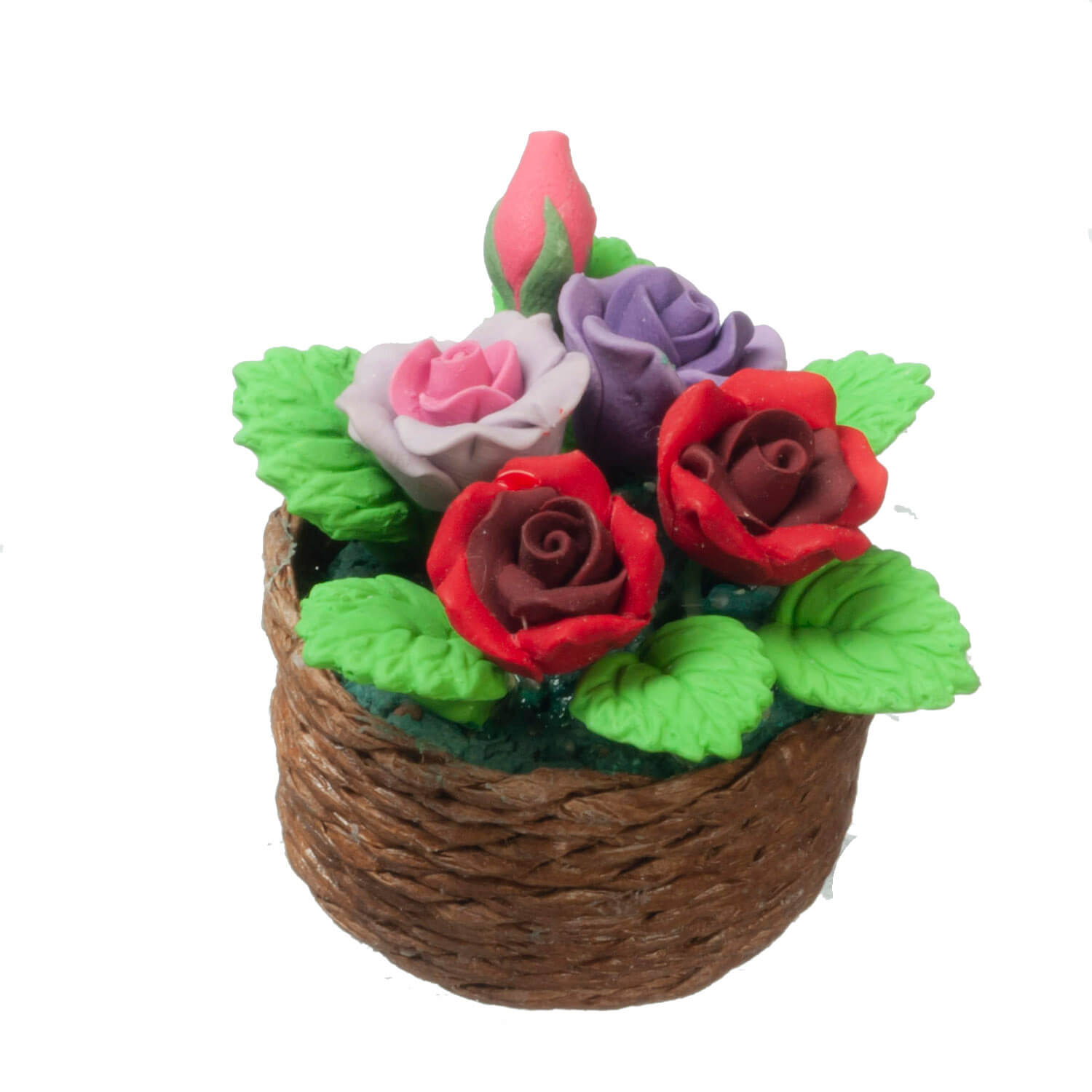 Potted Roses in a Basket Planter