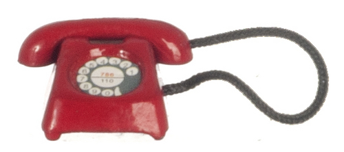 Telephone Red Phone dollhouse miniature furniture 1/12" scale G8008 metal 