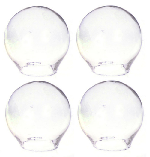Clear Glass Globes 4pc